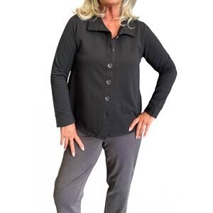 NEW LULU-B button back jacket in black